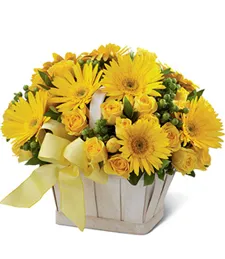 Sunstruck Floral Basket Bouquet